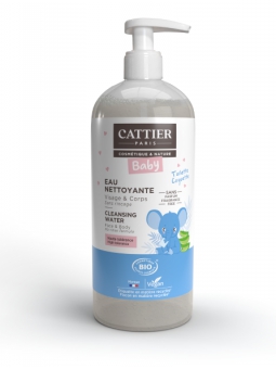 Eau nettoyante micellaire bébé Amande douce et Calendula 500ml Cattier Herboristerie de Paris