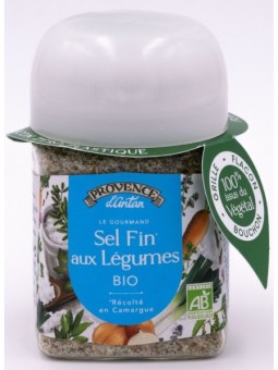 Sel fin de Camargue aux Légumes pot végétal biodégradable 90g Provence D Antan Herboristerie de Paris