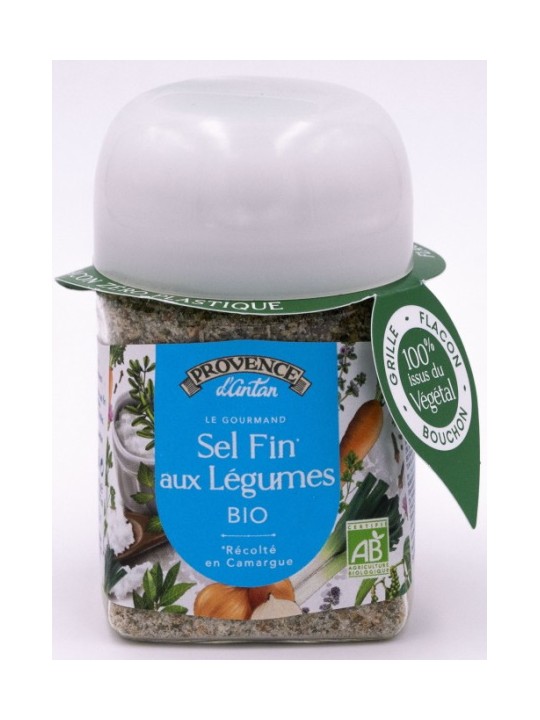 Sel fin de Camargue aux Légumes pot végétal biodégradable 90g Provence D Antan Herboristerie de Paris