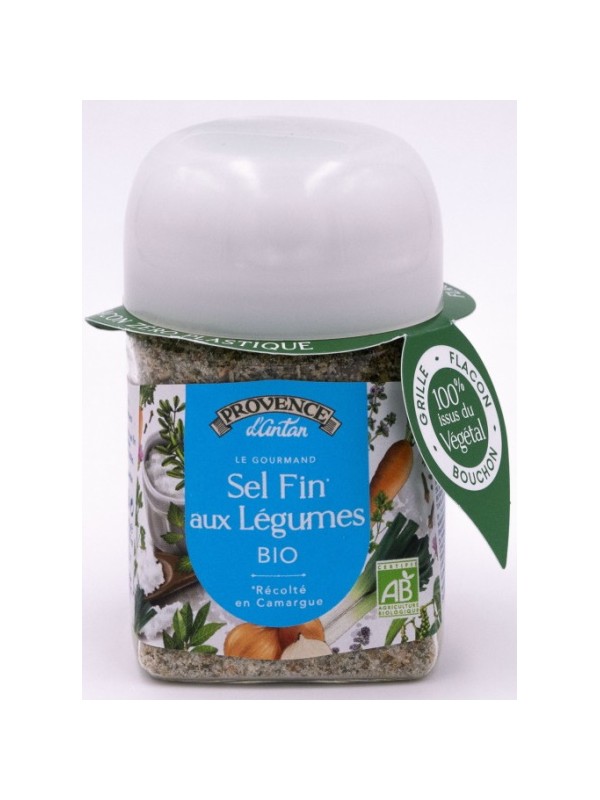 Sel fin de Camargue aux Légumes pot végétal biodégradable 90g Provence D Antan Herboristerie de Paris