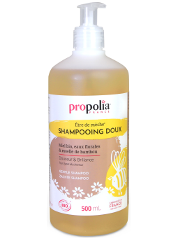 Shampoing Doux Certifié Bio Miel et Bambou 500ml Propolia Herboristerie de Paris