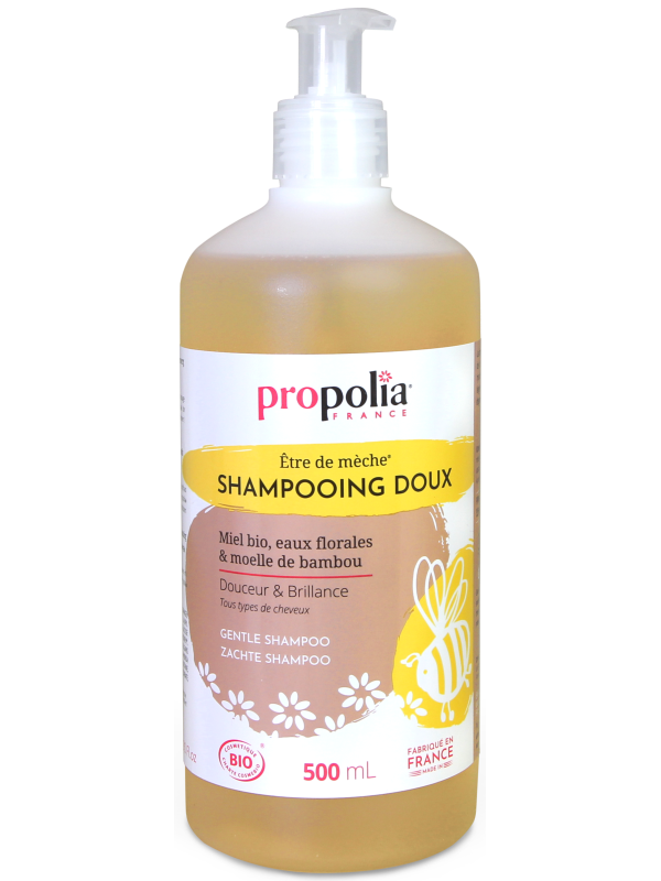 Shampoing Doux Certifié Bio Miel et Bambou 500ml Propolia Herboristerie de Paris