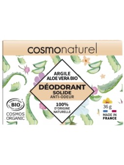 Déodorant solide argile et aloé véra 36g Cosmo Naturel Herboristerie de Paris