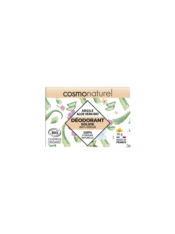 Déodorant solide argile et aloé véra 36g Cosmo Naturel Herboristerie de Paris