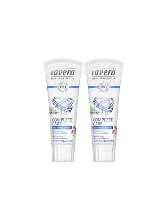 Lot de 2 Dentifrice Complete Care échinacée bio Calcium sans fluorure 2 x 75ml Lavera Herboristerie de Paris