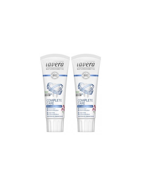 Lot de 2 Dentifrice Complete Care échinacée bio Calcium sans fluorure 2 x 75ml Lavera Herboristerie de Paris