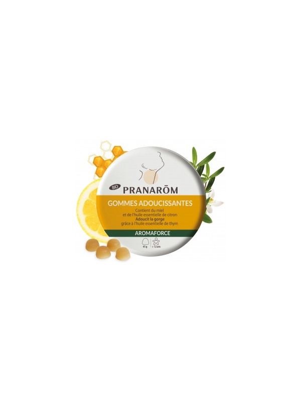 Gommes adoucissantes miel; citron; thym 45gr Pranarôm Herboristerie de Paris