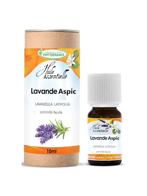 Huile essentielle Lavande aspic 10ml Phytofrance lavandula latifolia Herboristerie de paris