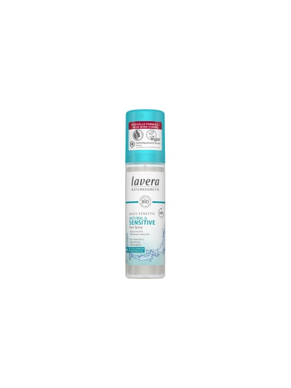 Déodorant spray à l'Hamamélis bio et l'essence de Rose bio BASIS 75ml Lavera Herboristerie de Paris