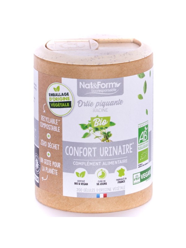 Ortie piquante racine Bio 200 gélules Nat et Form confort urinaire Herboristerie de paris