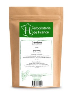 Tisane Damiana feuille coupée 30g Herboristerie De France tonus vigueur Herboristerie de paris