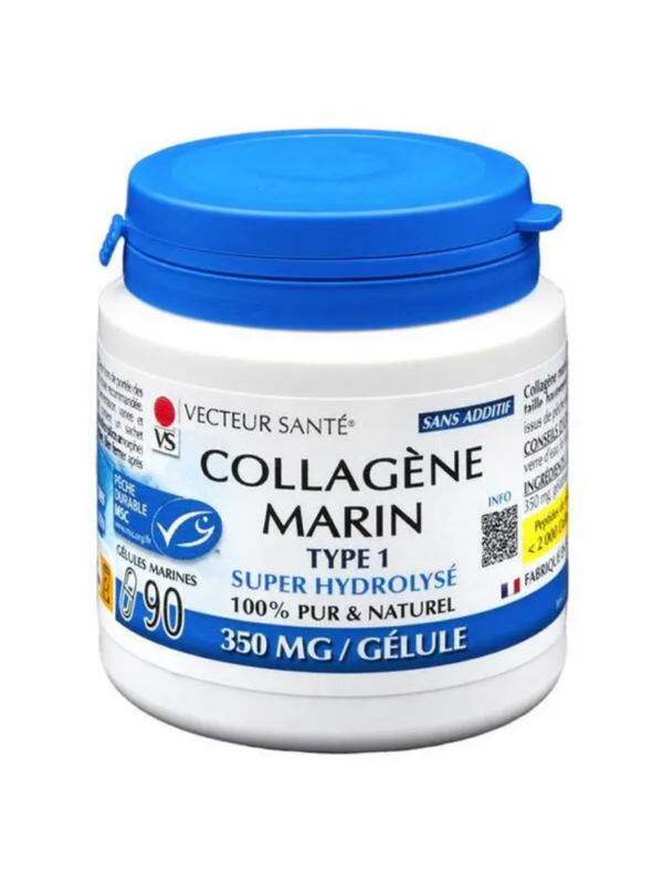 Collagène Marin de type 1 90 gélules Vecteur Sante collagène marin vitamine C Herboristerie de paris