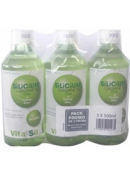 Silicium Organique Pack Promo Lot de 3 x 500ml soit 1500ml VitaSil ortie silicium zinc cuivre Herboristerie de paris