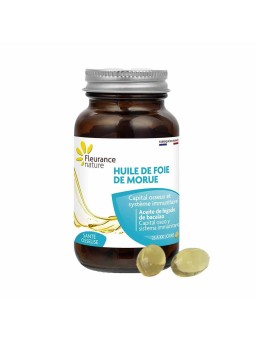 Huile de foie de morue 50 capsules Fleurance Nature vitamines A et D Oméga 3 Herboristerie de paris