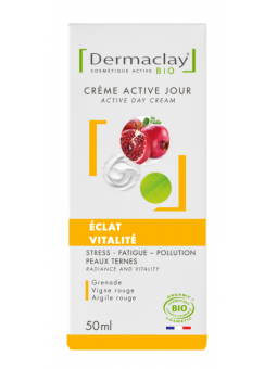 Crème de jour Eclat Vitalité Dermaclay Stress Fatigue Pollution 50ml Dermaclay  Herboristerie de Paris