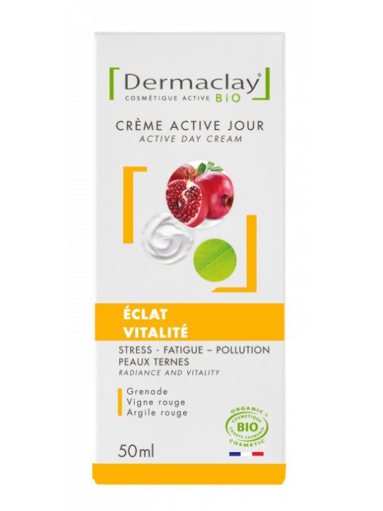 Crème de jour Eclat Vitalité Dermaclay Stress Fatigue Pollution 50ml Dermaclay  Herboristerie de Paris