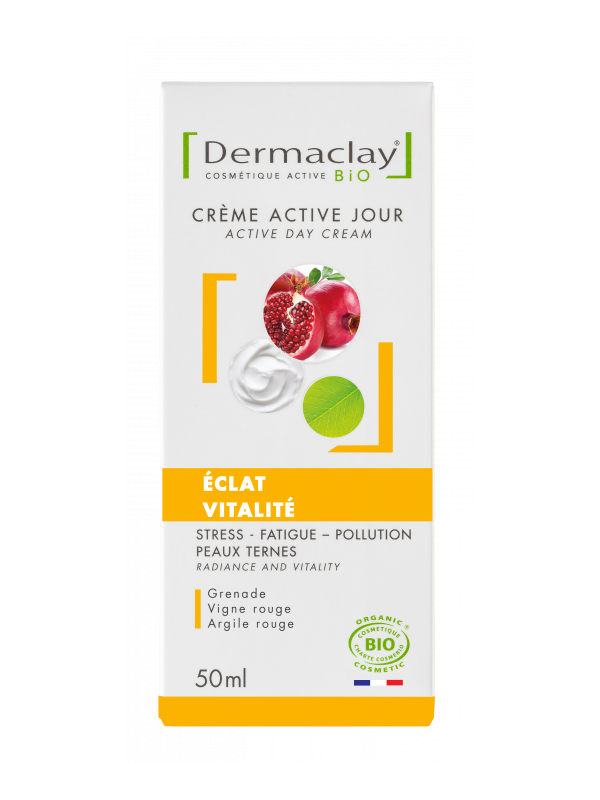 Crème de jour Eclat Vitalité Dermaclay Stress Fatigue Pollution 50ml Dermaclay  Herboristerie de Paris