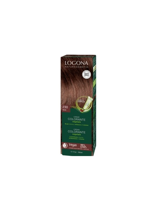 Crème colorante Teck cheveux blonds foncés à châtains 150ml Logona Herboristerie de Paris