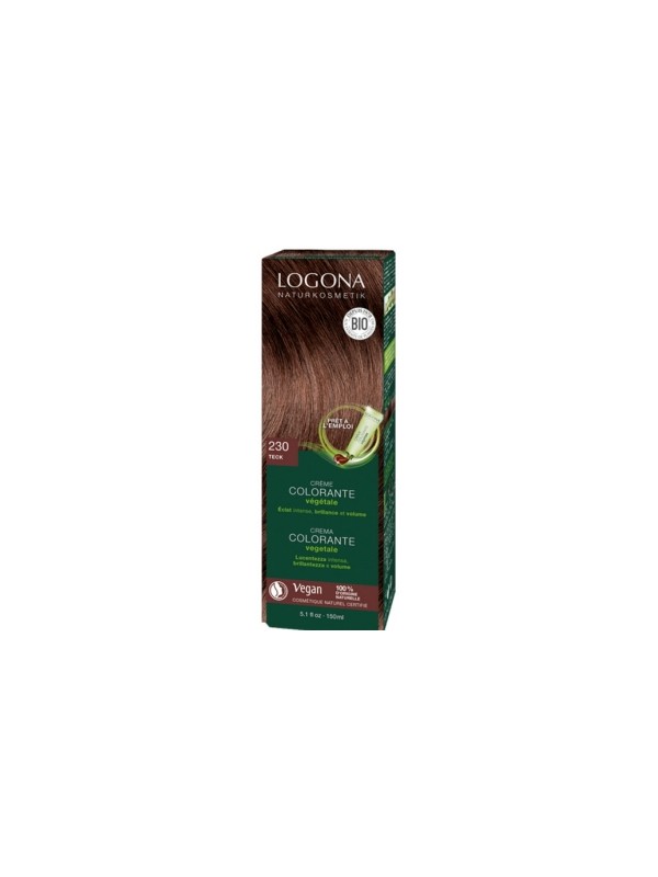 Crème colorante Teck cheveux blonds foncés à châtains 150ml Logona Herboristerie de Paris