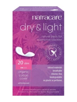 20 Serviettes incontinence légère Dry & Light Slim Natracare Herboristerie de Paris contre les fuites urinaires