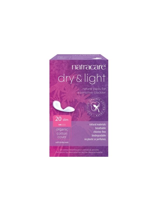 20 Serviettes incontinence légère Dry & Light Slim Natracare Herboristerie de Paris contre les fuites urinaires