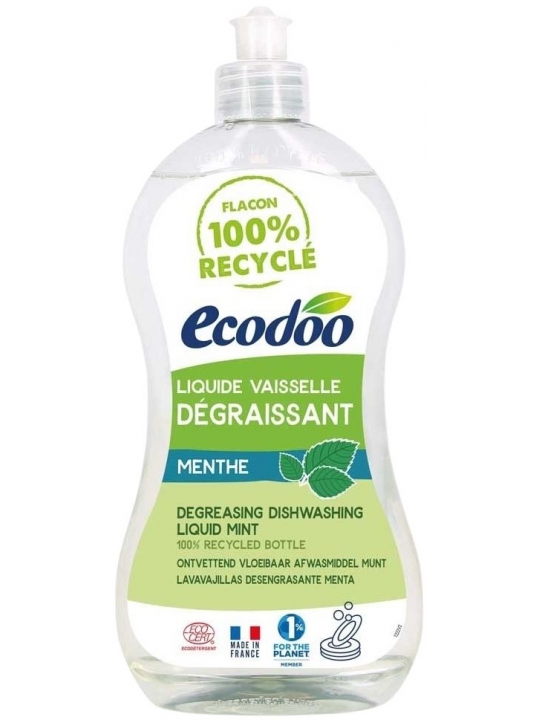 Liquide vaisselle écologique ultra dégraissant Menthe Vinaigre 500ml Ecodoo Herboristerie de Paris