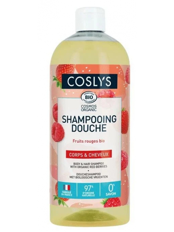 Shampoing douche Fruits rouges bio 750ml Coslys Herboristerie de Paris