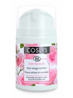 Soin Visage Nutrition Pur velours 50 ml Coslys Crème de jour apaisante peaux sèches et sensibles Herboristerie de Paris