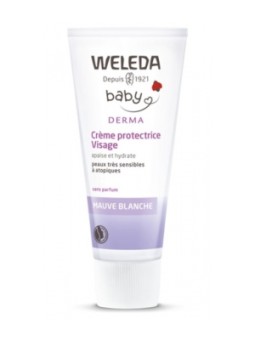 Crème protectrice visage bébé Mauve blanche sans parfum 50ml Weleda Herboristerie de Paris