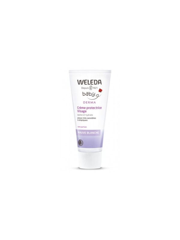 Crème protectrice visage bébé Mauve blanche sans parfum 50ml Weleda Herboristerie de Paris