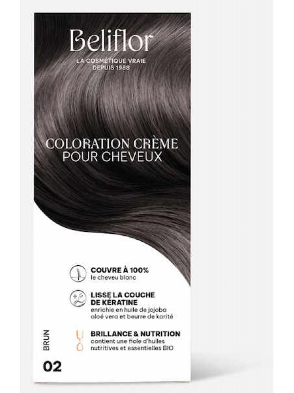 Coloration Crème pour Cheveux 02 Brun Beliflor Herboristerie de Paris