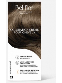 Coloration Crème pour Cheveux 21 Blond Cendré Beliflor Herboristerie de Paris