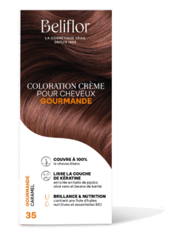 Coloration Crème pour Cheveux 35 Couleur Gourmande Caramel Beliflor Herboristerie de Paris
