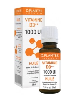 Vitamine D3++ 1000 UI Huile 20ml D-plantes Herboristerie de Paris immunité et croissance