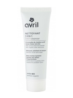 Nettoyant 3 en 1 au charbon et à l'aloe vera 50ml Avril Herboristerie de Paris
