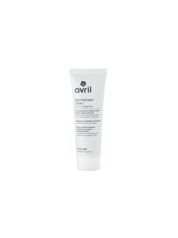 Nettoyant 3 en 1 au charbon et à l'aloe vera 50ml Avril Herboristerie de Paris