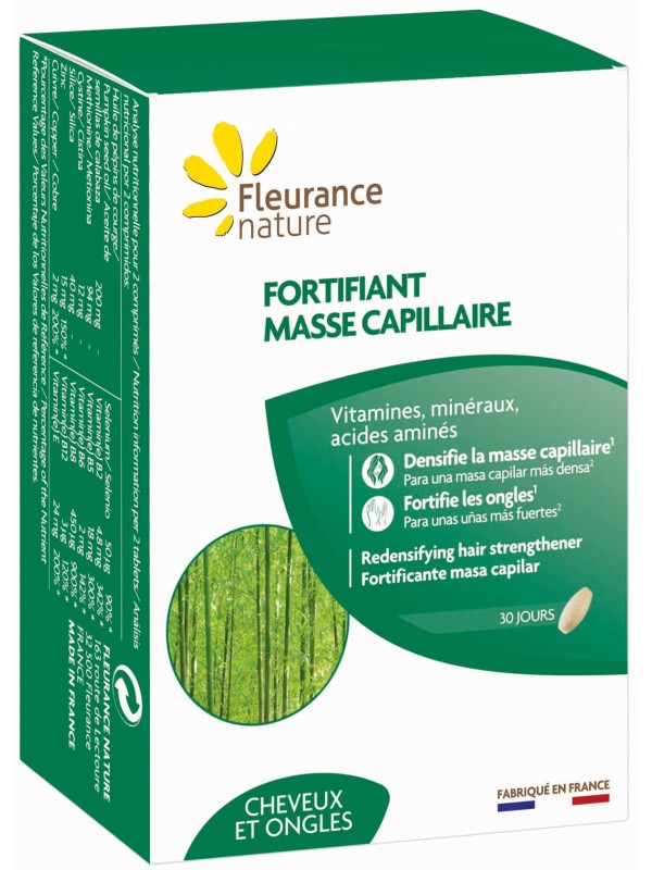 Fortifiant masse capillaire 60 comprimés Fleurance Nature Herboristerie de Paris silicium organique soufre courge