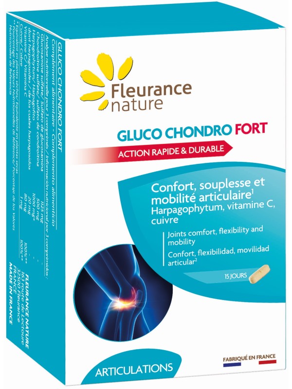 Gluco Chondro Fort 45 comprimés sécables Fleurance Nature Herboristerie de Paris glucosamine chondroitine harpagophytum