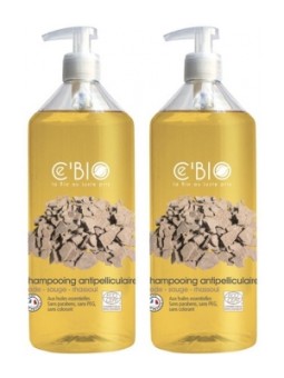 Lot de 2 Shampooing antipelliculaire Cade Sauge Rhassoul 2 x 500ml C'bio Herboristerie de Paris
