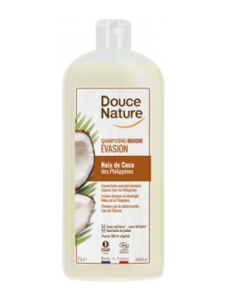 Shampoing douche evasion Noix de Coco des Philippines 1L Douce Nature Herboristerie de Paris