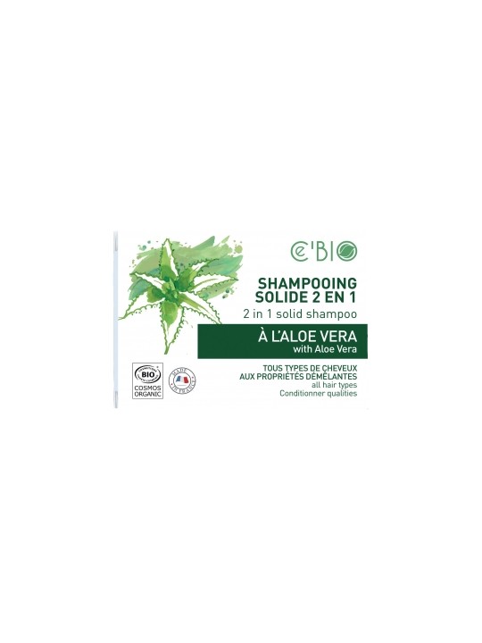 Shampooing solide 2 en 1 Aloe Vera 85g C'bio Herboristerie de Paris