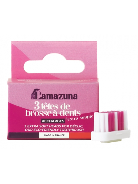 Recharge 3 têtes de brosse à dents Extra Souple Lamazuna Herboristerie de Paris