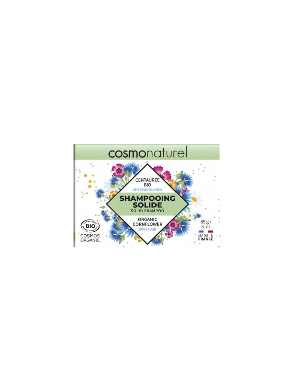 Shampoing solide cheveux blancs Centaurée bio 85g Cosmo Naturel Herboristerie de Paris