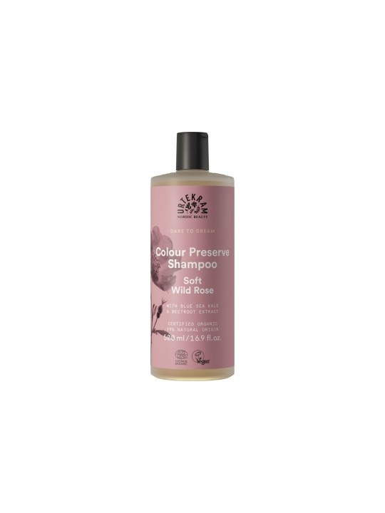 Shampoing cheveux colorés à la Rose Sauvage Soft Wild Rose 500ml Urtekram Herboristerie de Paris