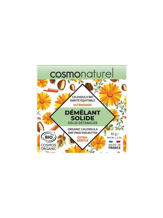Démêlant solide ultradoux Calendula et Karité 45g Cosmo Naturel Herboristerie de Paris