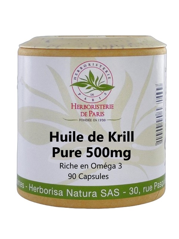 Huile de Krill 500mg 90 capsules Herboristerie de Paris cerveau coeur vision