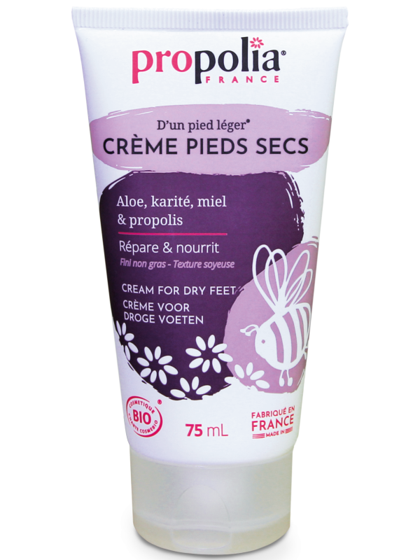 Crème Pieds Secs BIO Tube 75ml Propolia aloe vera coco karité bio Herboristerie de Paris