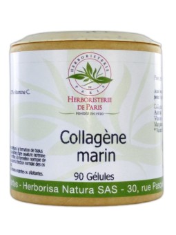 Collagène Marin 90 gélules Herboristerie de Paris manganèse vitamine C tissu conjonctif cheveux