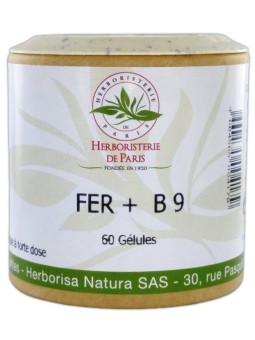 Fer plus B9 60 gélules Herboristerie de Paris femme allaitement acide folique aide à réduire la fatigue