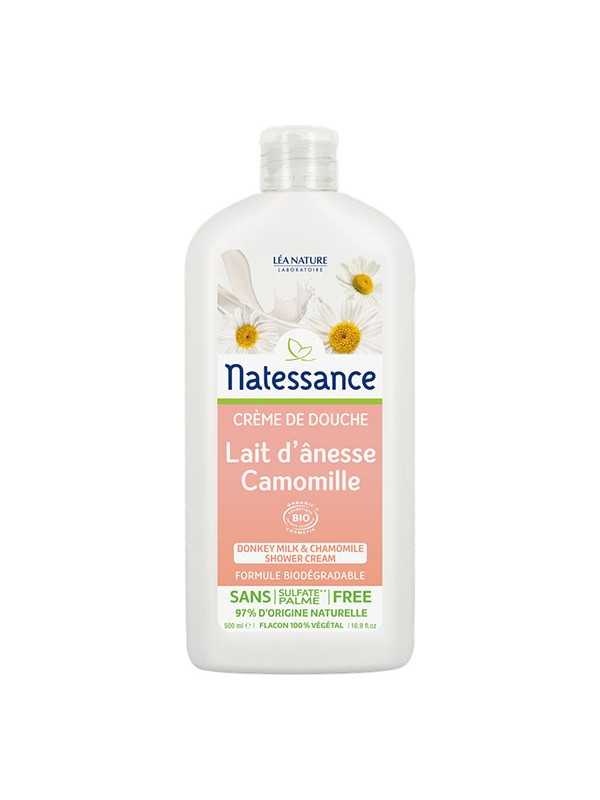 Crème de douche Lait d'ânesse Camomille Sans Sulfates 500ml Natessance Herboristerie de Paris